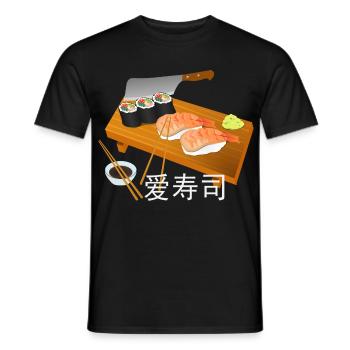 Ich Liebe Sushi - Männer T-Shirt - Schwarz - Vorne - AI Model Male 178 light (178cm)