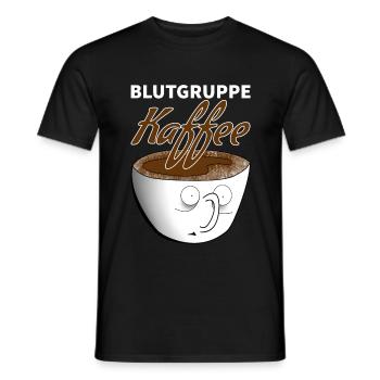 Blutgruppe Kaffee Cartoon Geschenk - Männer T-Shirt - Schwarz - Vorne - AI Model Male 178 light (178cm)