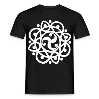 Keltische Blume und Sonne (weiß) - Männer T-Shirt - Schwarz - Vorne - AI Model Male 178 light (178cm)