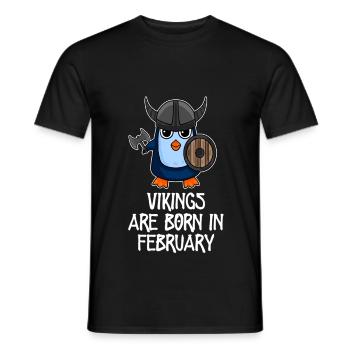 Wikinger sind im Februar geboren -Pinguin Wikinger - Männer T-Shirt - Schwarz - Vorne - AI Model Male 178 light (178cm)