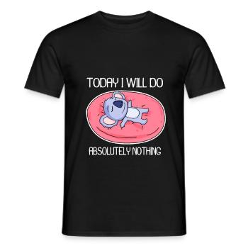 Koala saying funny lazy relax - Men's T-Shirt - black - Front - AI Model Male 178 light (178cm)