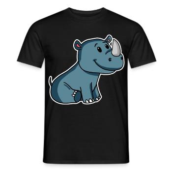 Nashorn - Männer T-Shirt - Schwarz - Vorne - AI Model Male 178 light (178cm)