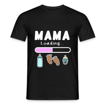expectant mother - mom is loading - Men's T-Shirt - black - Front - AI Model Male 178 light (178cm)