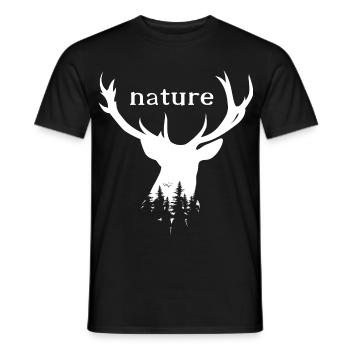hirsch geweih deer symbol Elch elk Symbol Logo - Männer T-Shirt - Schwarz - Vorne - AI Model Male 178 light (178cm)