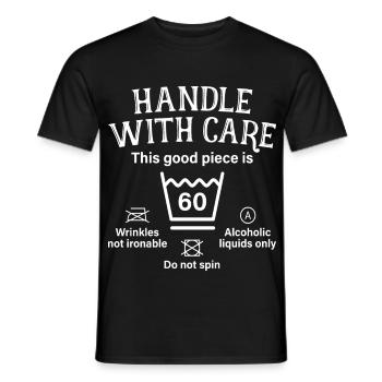 Handle With Care 60 Geschenk 60. Geburtstag - Männer T-Shirt - Schwarz - Vorne - AI Model Male 178 light (178cm)