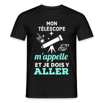 Mon téléscope m' appelle je dois y aller - T-shirt homme - noir - Devant - AI Model Male 178 light (178cm)