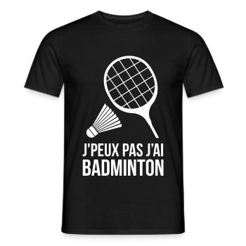 Badminton - Men's T-Shirt - black - Front - AI Model Male 178 light (178cm)