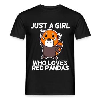 Nur ein Mädchen, das rote Pandas liebt - Männer T-Shirt - Schwarz - Vorne - AI Model Male 178 light (178cm)
