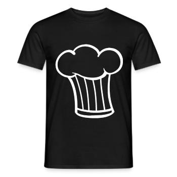 Bonnet cuisinier - T-shirt homme - noir - Devant - AI Model Male 178 light (178cm)