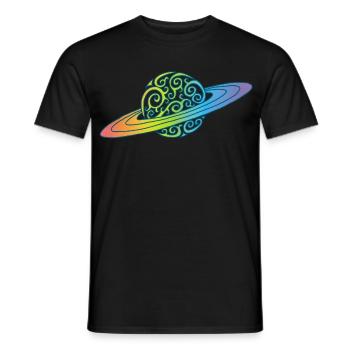 Planète arc-en-ciel - T-shirt homme - noir - Devant - AI Model Male 178 light (178cm)