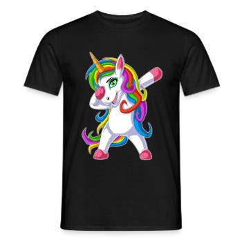 dabbing unicorn - Men's T-Shirt - black - Front - AI Model Male 178 light (178cm)