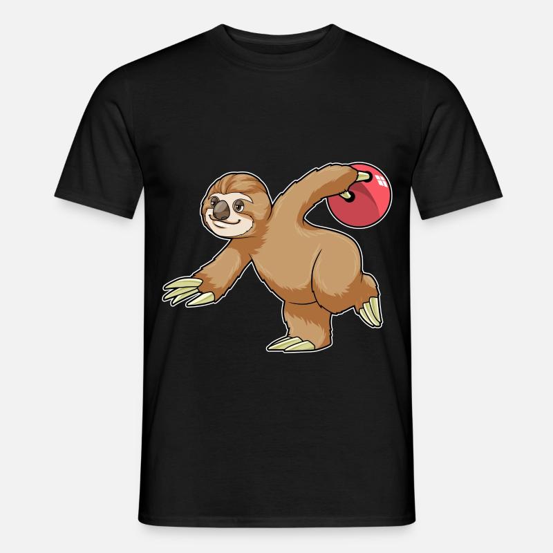 Faultier Bowling Bowlingkugel - Männer T-Shirt - Schwarz