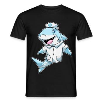 Hai Krankenschwester  - Männer T-Shirt - Schwarz - Vorne - AI Model Male 178 light (178cm)