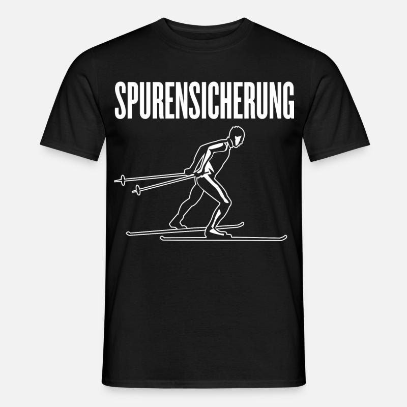 Langlauf Langläufer Langlaufen Spurensicherung - Männer T-Shirt - Schwarz