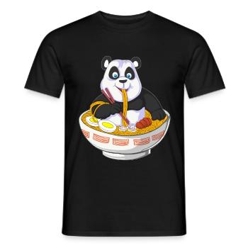 Anime Panda essen Ramen - Männer T-Shirt - Schwarz - Vorne - AI Model Male 178 light (178cm)