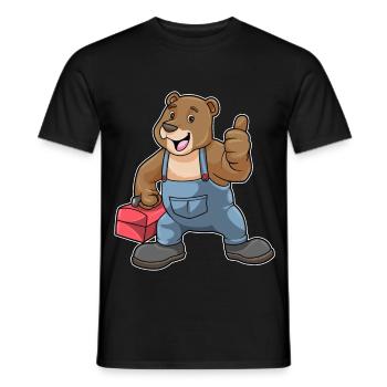 Bär Handwerker Werkzeugkasten Handwerk - Männer T-Shirt - Schwarz - Vorne - AI Model Male 178 light (178cm)