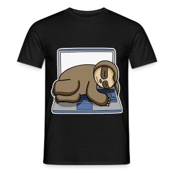 Paresseux bureau drôle Détente - T-shirt homme - noir - Devant - AI Model Male 178 light (178cm)