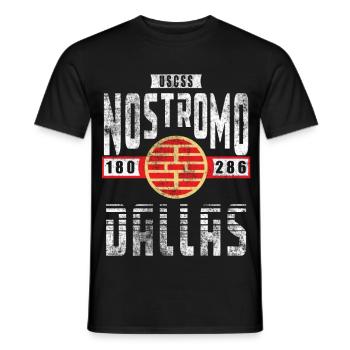 Alien Nostromo crew rank Dallas - Men's T-Shirt - black - Front - AI Model Male 178 light (178cm)