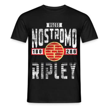 Alien Nostromo grade d'équipage Ripley - T-shirt homme - noir - Devant - AI Model Male 178 light (178cm)