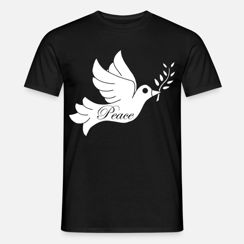 Weißer Vogel des Friedens - Männer T-Shirt - Schwarz