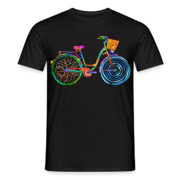vélo coloré, vélo pour femme, colors bike, ladies bike - T-shirt homme - noir - Devant - AI Model Male 178 light (178cm)