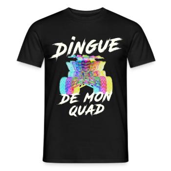 Quad : T-shirt dingue de quad, quad multicolore - T-shirt homme - noir - Devant - AI Model Male 178 light (178cm)
