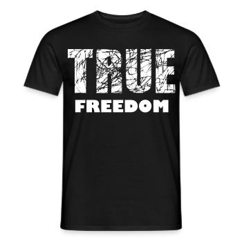 Freedom and Peace - Men's T-Shirt - black - Front - AI Model Male 178 light (178cm)