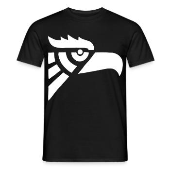 Aztec white eagle head - Men's T-Shirt - black - Front - AI Model Male 178 light (178cm)
