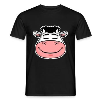 cow - Men's T-Shirt - black - Front - AI Model Male 178 light (178cm)