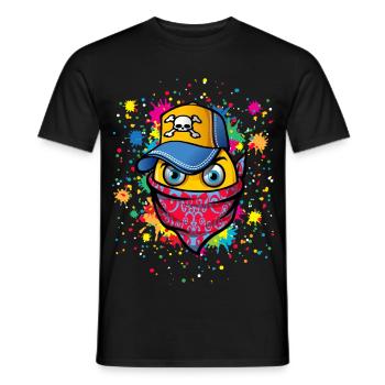 Maske und Graffitis - Männer T-Shirt - Schwarz - Vorne - AI Model Male 178 light (178cm)