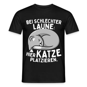 Bei Schlechter Laune Hier Katze Platzieren Katzen - Männer T-Shirt - Schwarz - Vorne - AI Model Male 178 light (178cm)