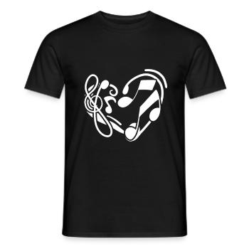 Musique Note de musique Amour - T-shirt homme - noir - Devant - AI Model Male 178 light (178cm)