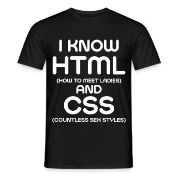 Ich kenne HTML und CSS - Männer T-Shirt - Schwarz - Vorne - AI Model Male 178 light (178cm)