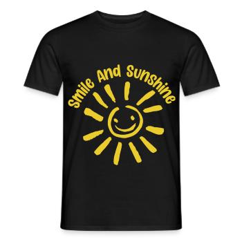 Smile And Sunshine Sunburst  - Men's T-Shirt - black - Front - AI Model Male 178 light (178cm)