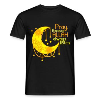 Islam Shirt Halbmond Spruch Allah - Männer T-Shirt - Schwarz - Vorne - AI Model Male 178 light (178cm)