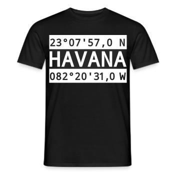 Havana Havana Coordinates - Men's T-Shirt - black - Front - AI Model Male 178 light (178cm)