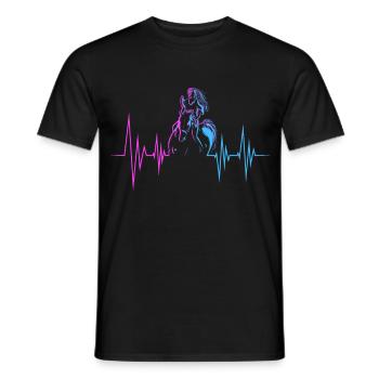 Pferde Herzschlag Pferd Reiten Reiterin - Männer T-Shirt - Schwarz - Vorne - AI Model Male 178 light (178cm)