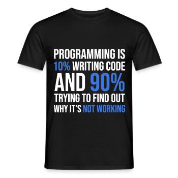 Code Debugging Humor T-Shirt Design - Men's T-Shirt - black - Front - AI Model Male 178 light (178cm)