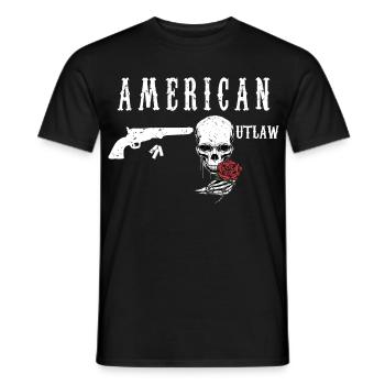 American Outlaw - Men's T-Shirt - black - Front - AI Model Male 178 light (178cm)