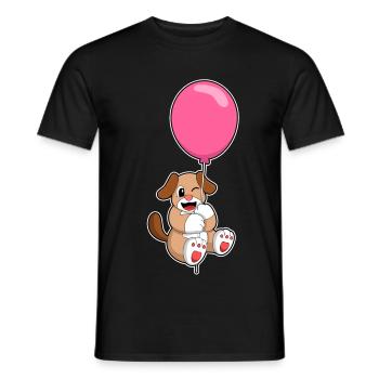 Hund Luftballon - Männer T-Shirt - Schwarz - Vorne - AI Model Male 178 light (178cm)