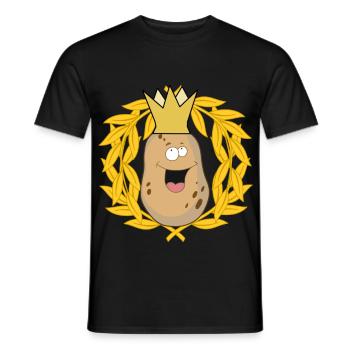 King potato tubers vegetables laurel wreath - Men's T-Shirt - black - Front - AI Model Male 178 light (178cm)