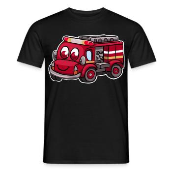 Camions de pompiers - T-shirt homme - noir - Devant - AI Model Male 178 light (178cm)