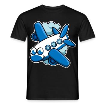 Flugzeug - Männer T-Shirt - Schwarz - Vorne - AI Model Male 178 light (178cm)