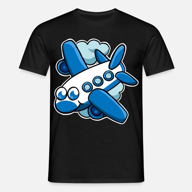 Flugzeug - Männer T-Shirt - Schwarz