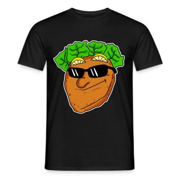 Cooles Schnitzel mit Sonnenbrille - Männer T-Shirt - Schwarz - Vorne - AI Model Male 178 light (178cm)