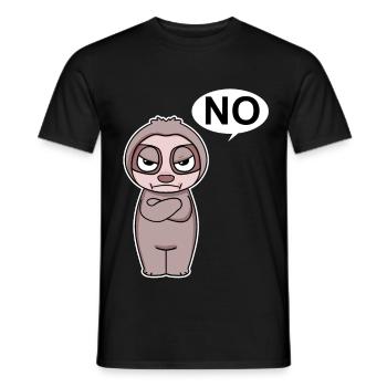 Sloth is annoyed and says no - Men's T-Shirt - black - Front - AI Model Male 178 light (178cm)