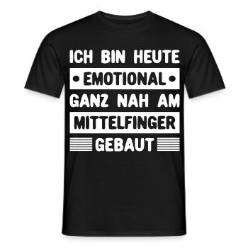 Ich bin emotional ganz nah am Mittelfinger gebaut - Männer T-Shirt - Schwarz - Vorne - AI Model Male 178 light (178cm)