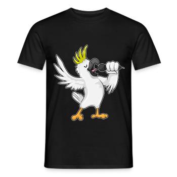 Papagei Sänger Mikrofon Singen - Männer T-Shirt - Schwarz - Vorne - AI Model Male 178 light (178cm)