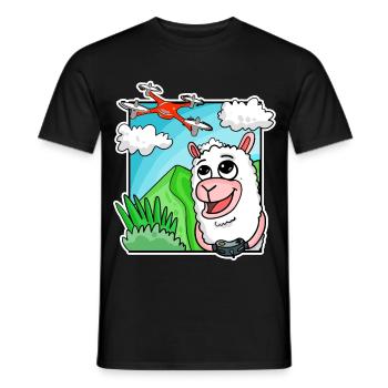Drone Quadcopter Drone Pilot Drone Alpaca - Men's T-Shirt - black - Front - AI Model Male 178 light (178cm)