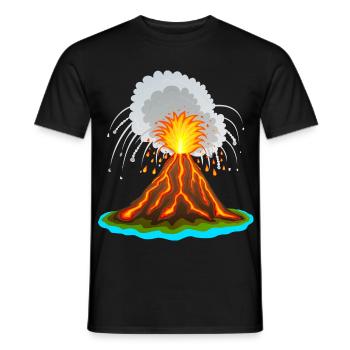 Volcano, volcano book, lava, magma, volcanoes vulcano - Men's T-Shirt - black - Front - AI Model Male 178 light (178cm)